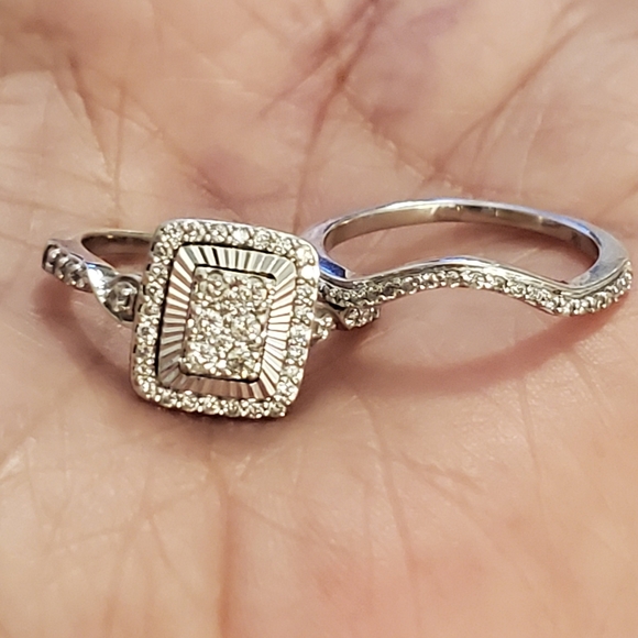 10k wg diamond wedding set - Picture 2 of 13
